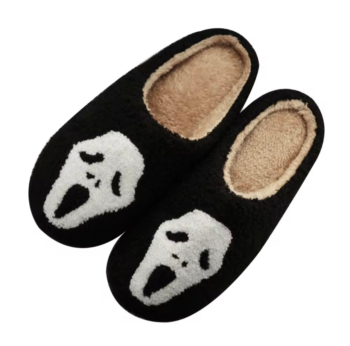 Scream Face Halloween Fuzzy Slippers