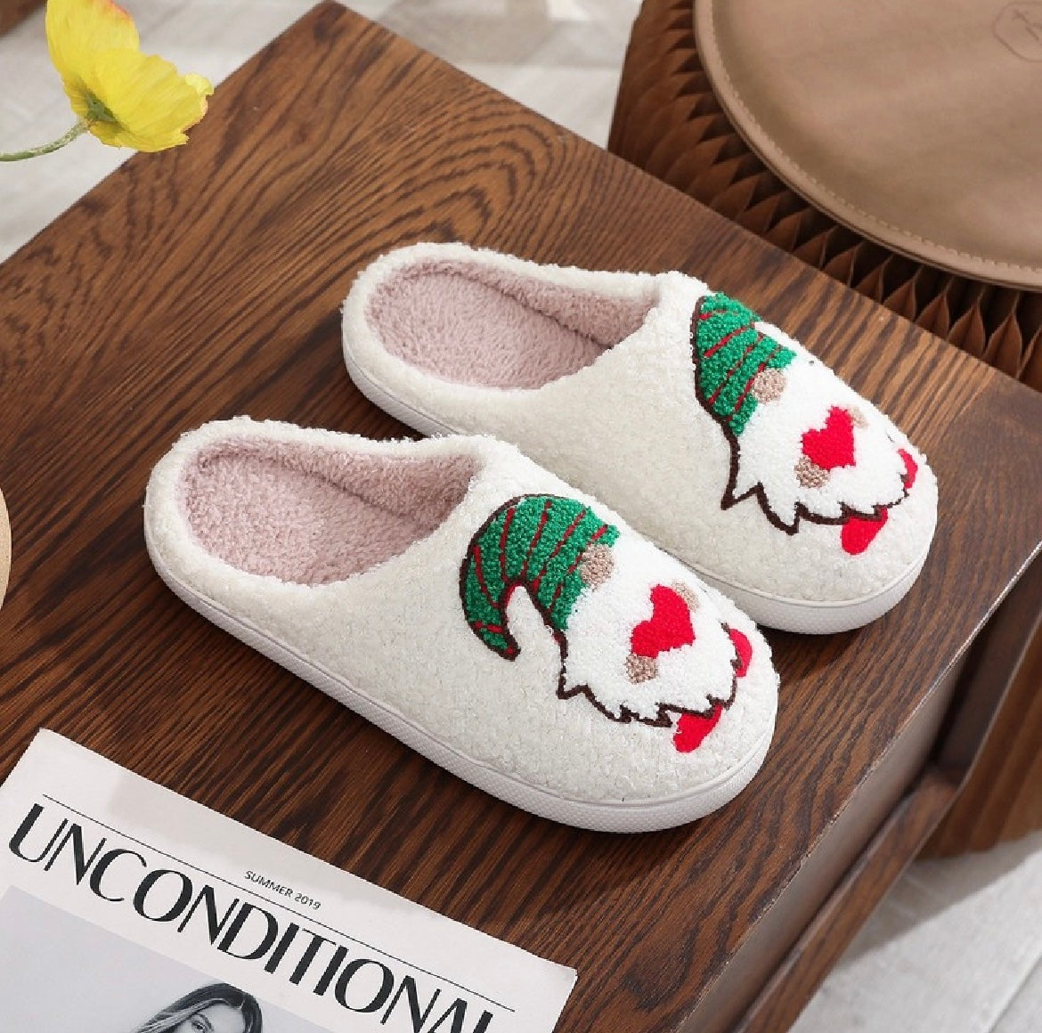 Gnome Fuzzy Slippers (Heart)